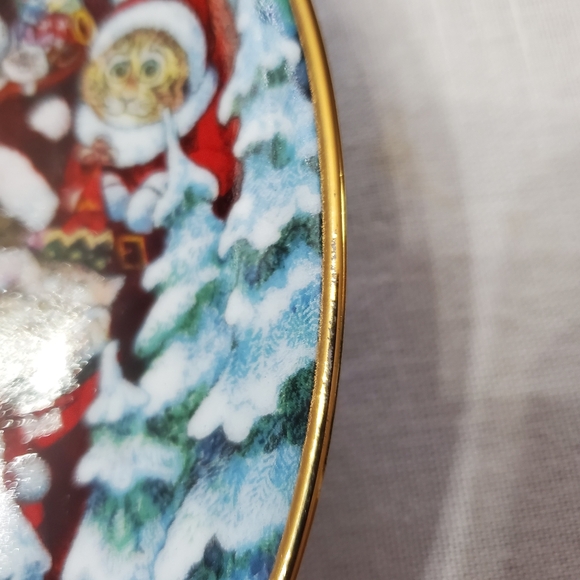 Santa Claws Bill Bell limited edition collectible Christmas cat porcelain plate - Picture 7 of 11